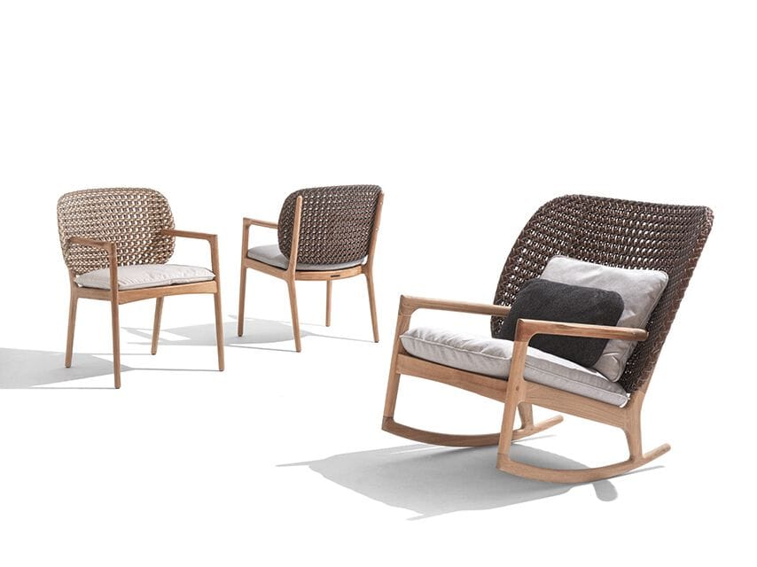 Плетеное кресло-качалка из тикового дерева с подлокотниками Gloster ARCH-00002857 - Вид №5