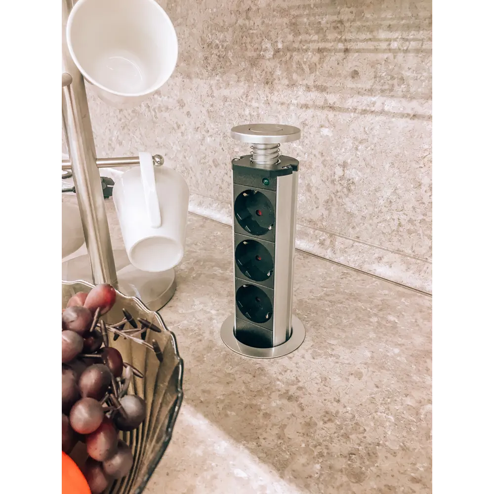 Skybeam Выдвижная розетка для столешницы — 3 гнезда с заземлением 82345959 STLM-0025034 - Вид №5