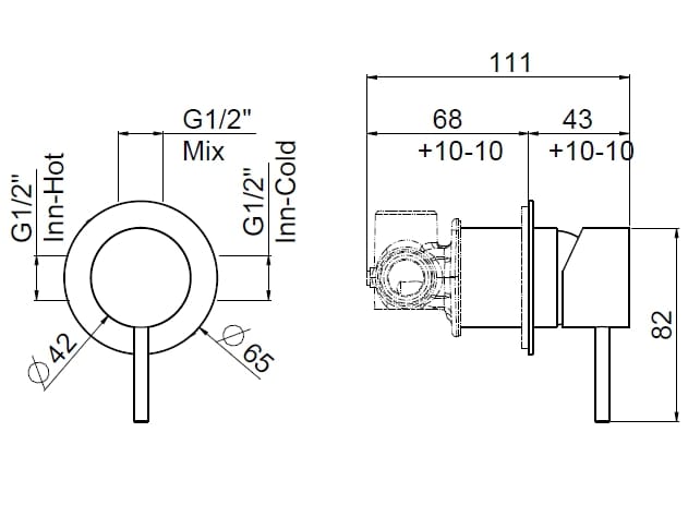 Однорычажный смеситель из нержавеющей стали CARIMALI Navis ARCH-00039602 - Вид №2