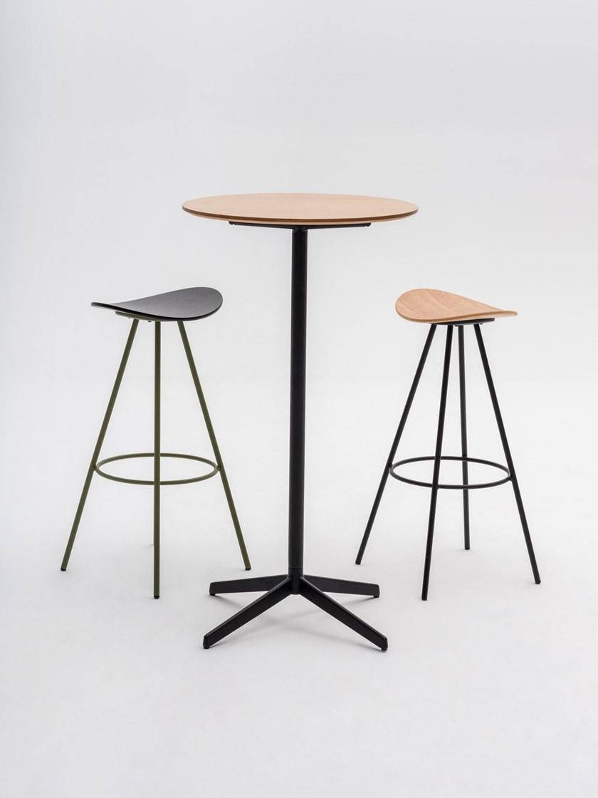 ENEA Высокий табурет с подставкой для ног из стали и полипропилена Coma sun-id-1368638 - Вид №3