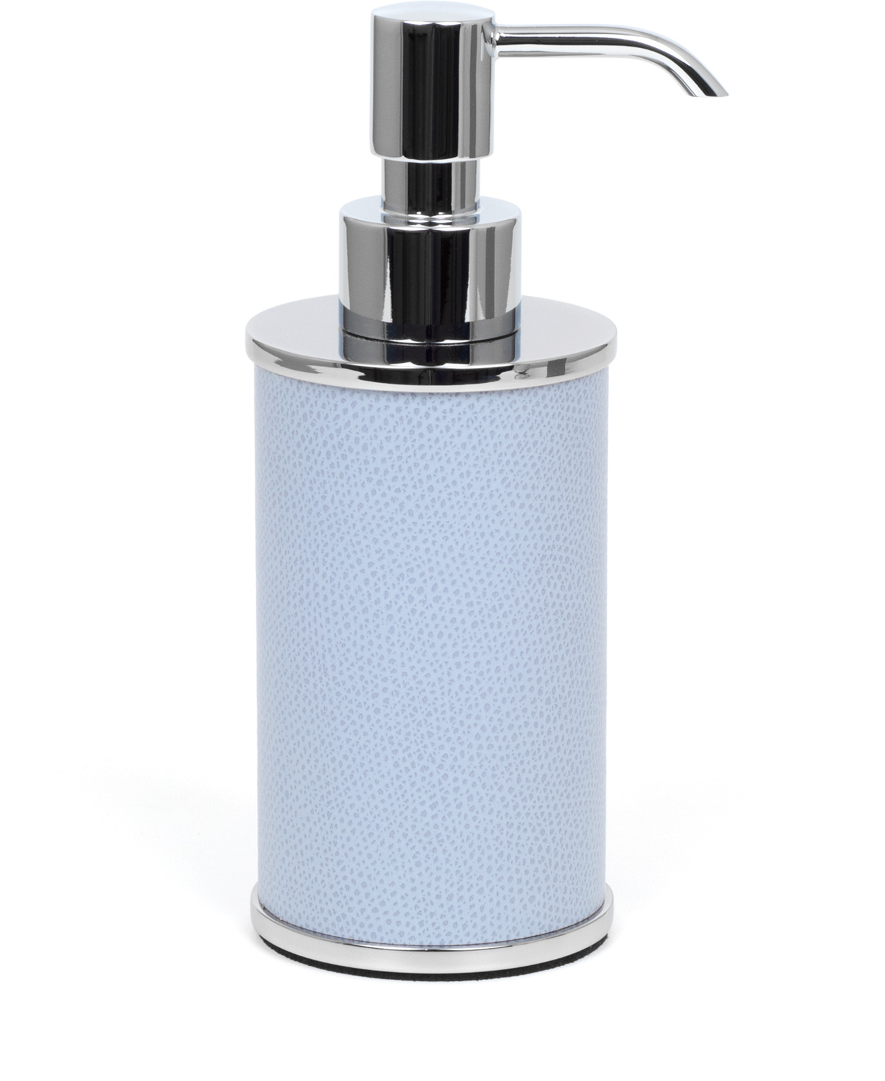 Olimpia Круглый дозатор мыла - Ø 6,5XH17 см / металлическая_хромированная поверхность / зернистая кожа_кремовая