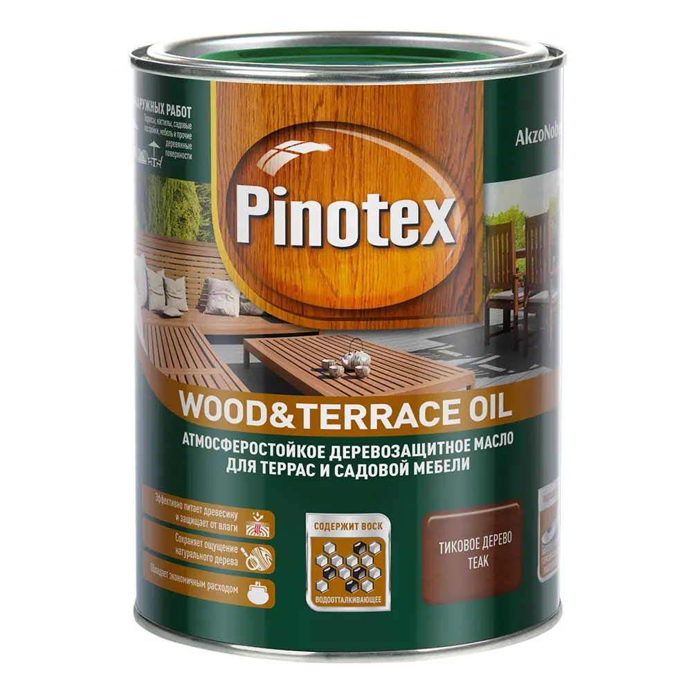 Масло для террас Pinotex Wood&Terrace цвет коричневый 1 л STLM-2172537
