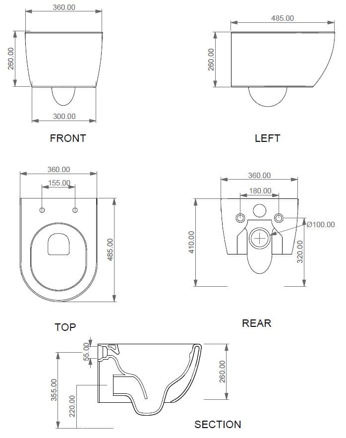 Керамический подвесной компактный туалет GSG Ceramic Design Like ARCH-00070239 - Вид №3
