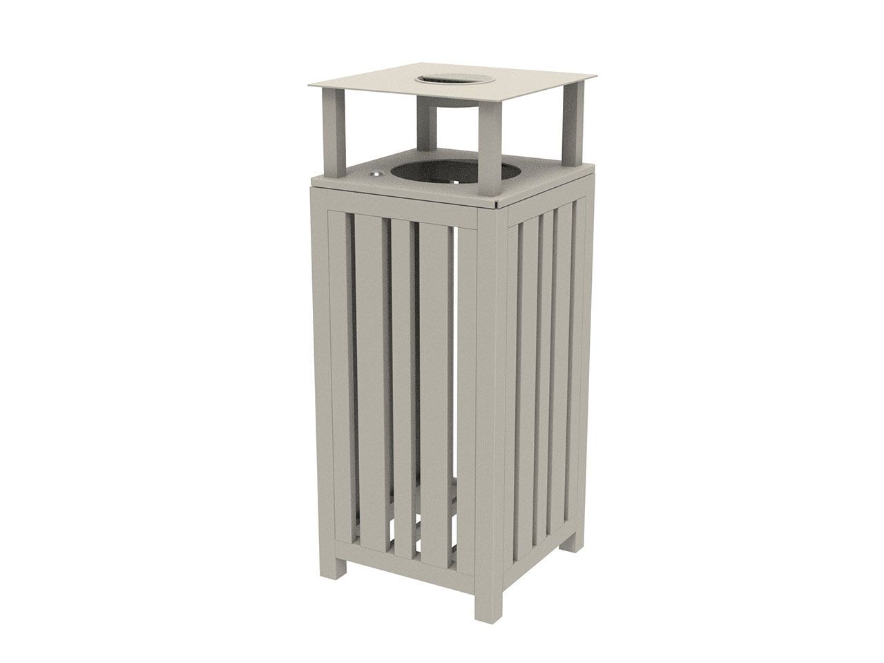 Оцинкованная стальная корзина для мусора с пепельницей Lazzari Braies ARCH-00120237 - Вид №3