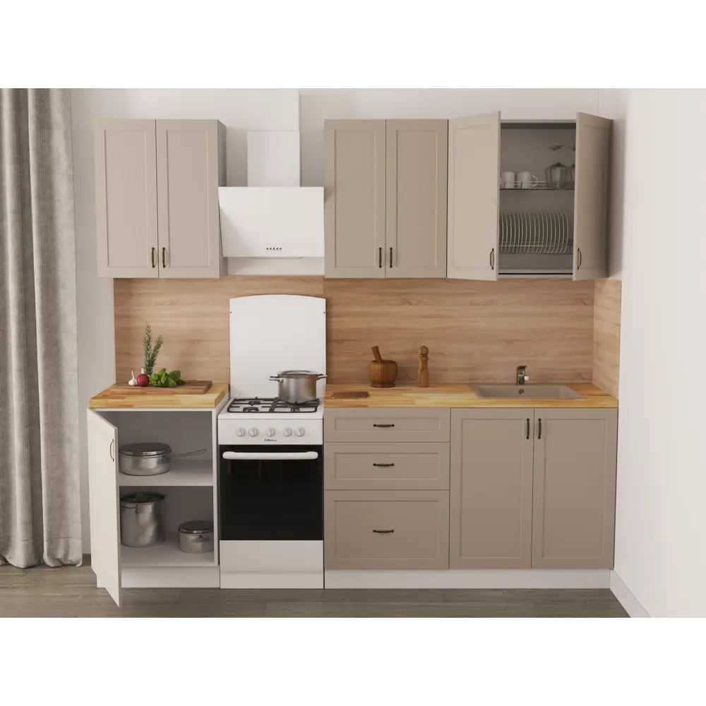 Фасад для кухонного шкафа Ньюпорт 59.7x25.3 см Delinia ID МДФ цвет топо STLM-2182311 - Вид №6