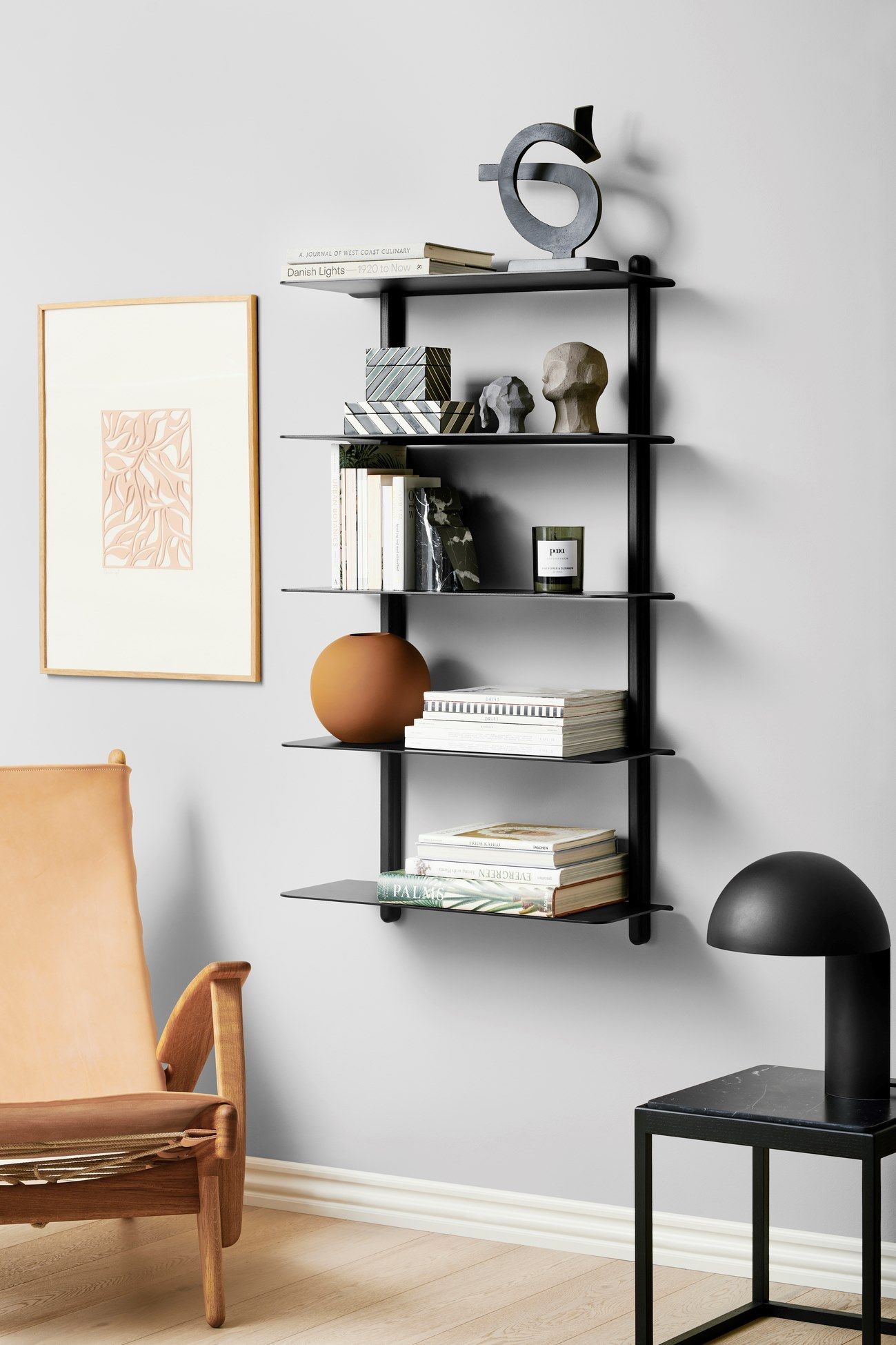 Подвесной книжный шкаф из стали и дерева Gejst Nivo ARCH-00007084