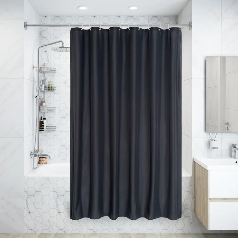 Шторка для ванной комнаты Leer, 180x200 см, полиэстер SWENSA SWC-90 STLM-2086352