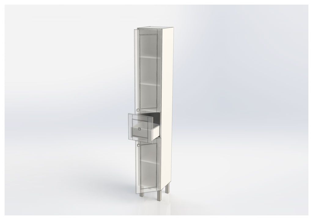 Шкаф-пенал для ванной Aquanet Честер 30 белый 00182682 - Вид №4