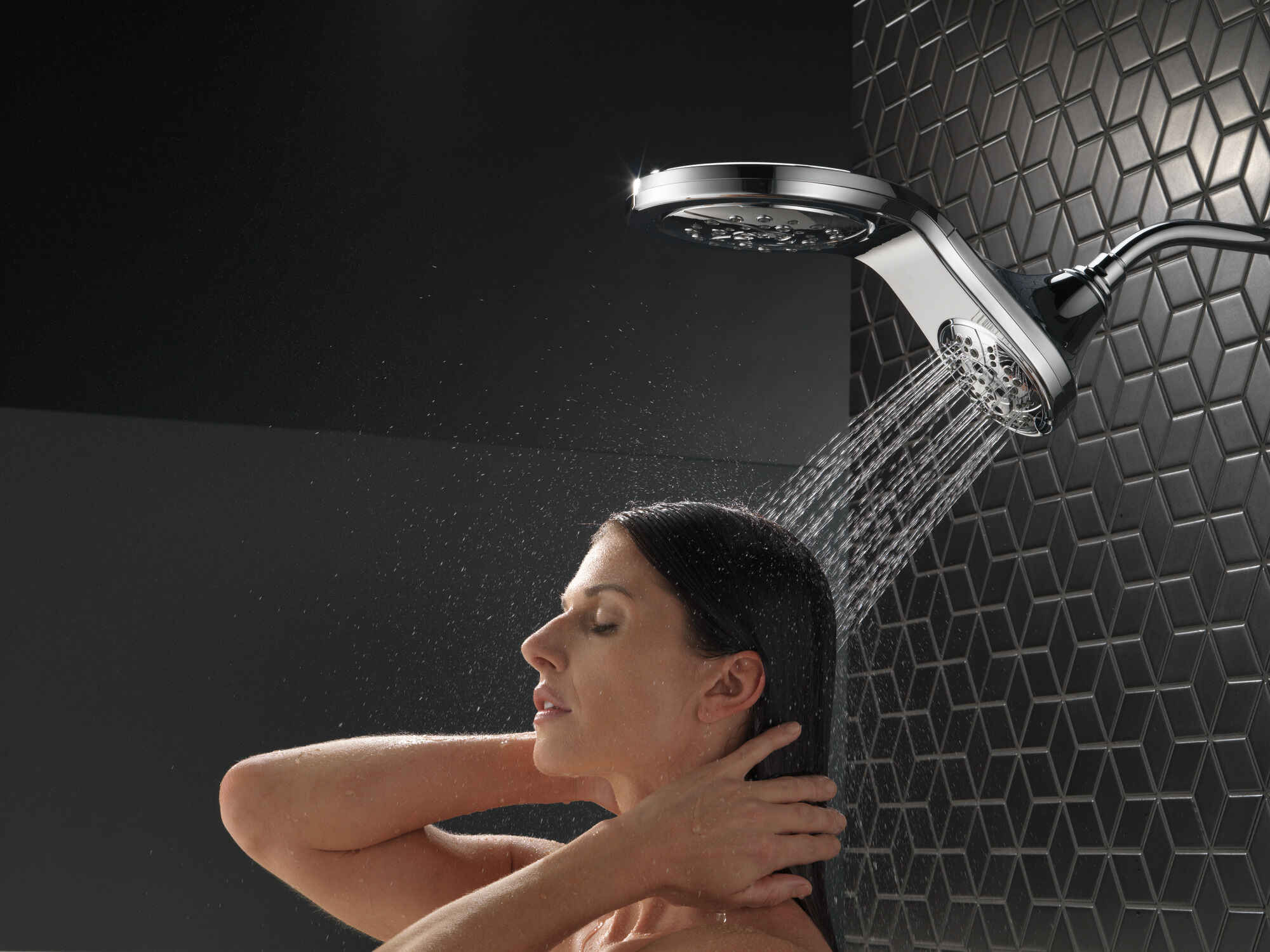 58581-PK HydroRain® H2Okinetic® In2ition® Душ два в одном с 5 настройками Delta Faucet Universal Showering Хром  - Вид №16
