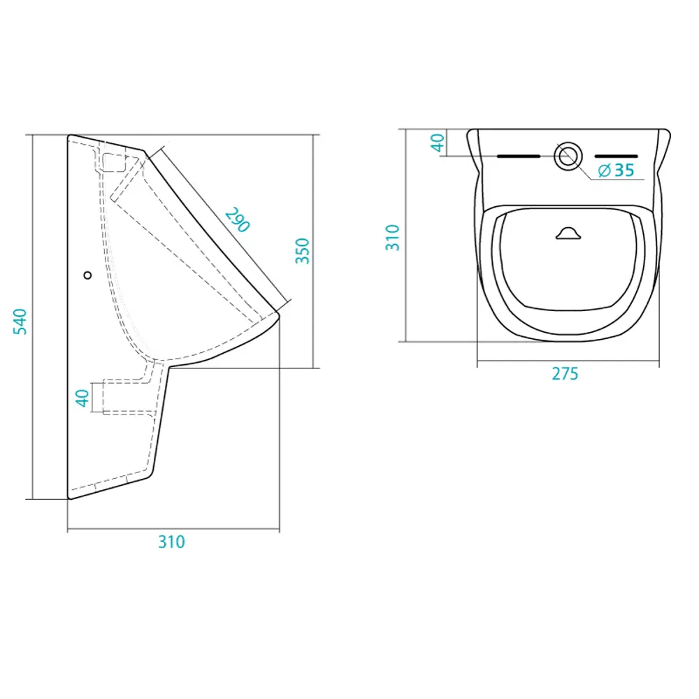 Писсуар Santek Гала 31x54 см STLM-2126988 - Вид №2