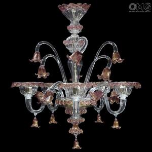 1129 ORIGINALMURANOGLASS Люстра Аметистово-Золотой Тюльпан - Флорал - муранское стекло OMG 60 см