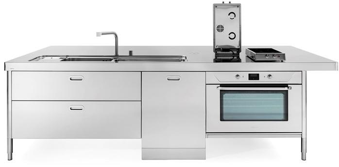 ALPES-INOX Островная кухонная мебель из нержавеющей стали с зоной для закусок Liberi in cucina sun-id-1401432 - Вид №2