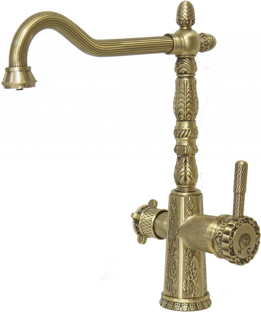 Смеситель ZorG Antic A 53 KF-BR для кухонной мойки, бронза
