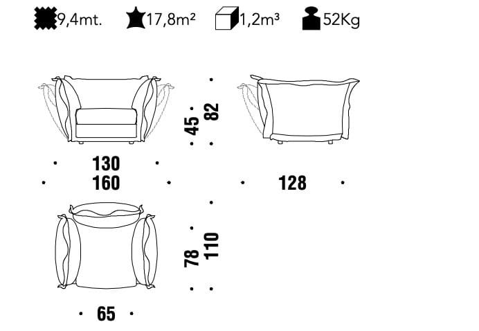 Съемное тканевое кресло с подлокотниками MOROSO Cloudscape ARCH-00014625 - Вид №2