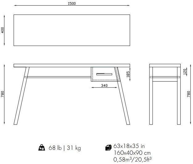 Mambo Unlimited Ideas Прямоугольная консоль из дуба Murfy sun-id-1398796 - Вид №3