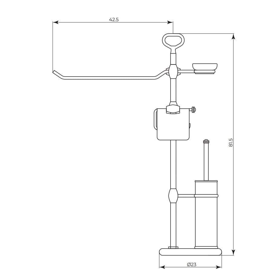 Латунная туалетная щетка / держатель для туалетных принадлежностей / держатель для полотенец Gaia Mobili Complements ARCH-00141367 - Вид №3