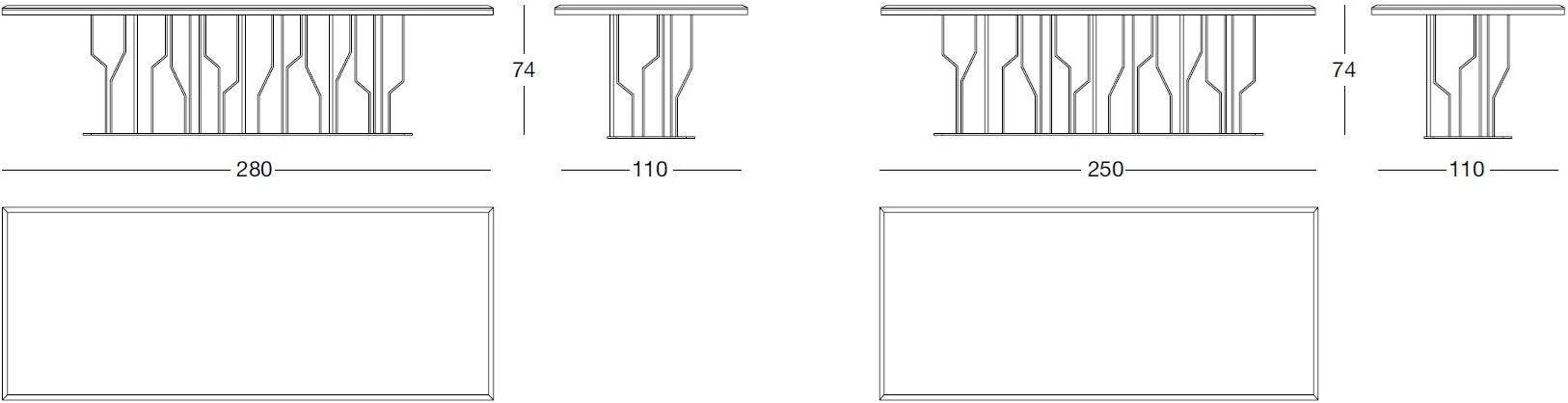 Longhi Прямоугольный мраморный стол Loveluxe T 120 - Вид №11