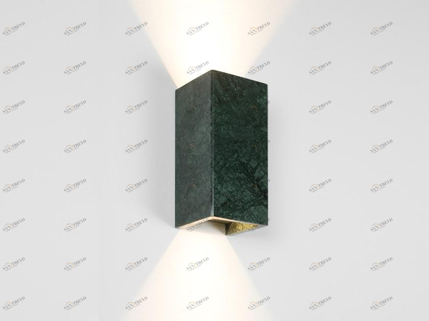 GANTlights Настенный светильник с прямым и отраженным светом из зеленого гватемальского мрамора B sun-id-1426764