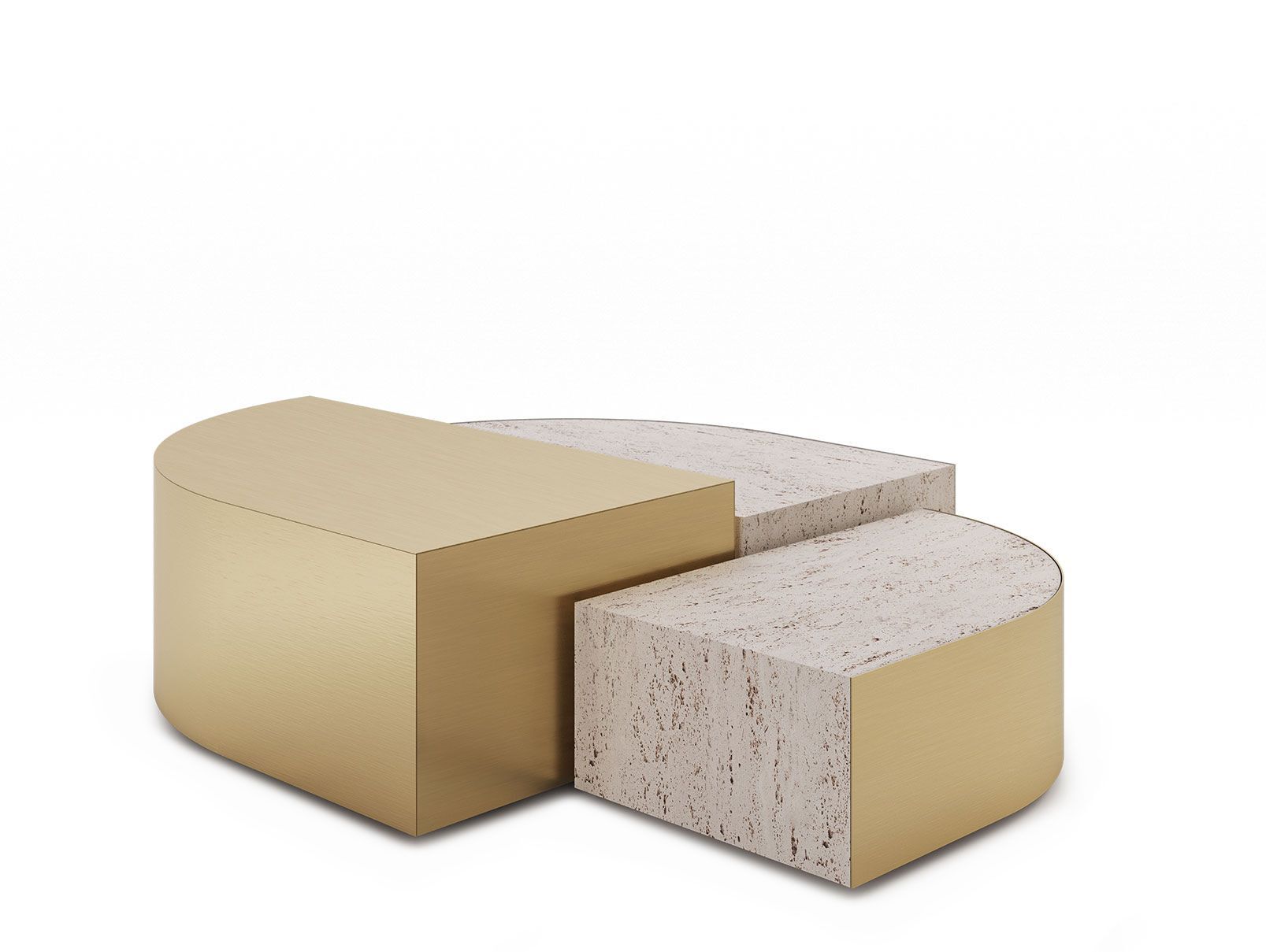 Журнальный столик из травертина и латуни Ginger & Jagger Earth to Earth ARCH-00033896 - Вид №2
