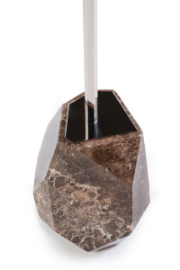 Высокий садовый столик из темного мрамора Emperador