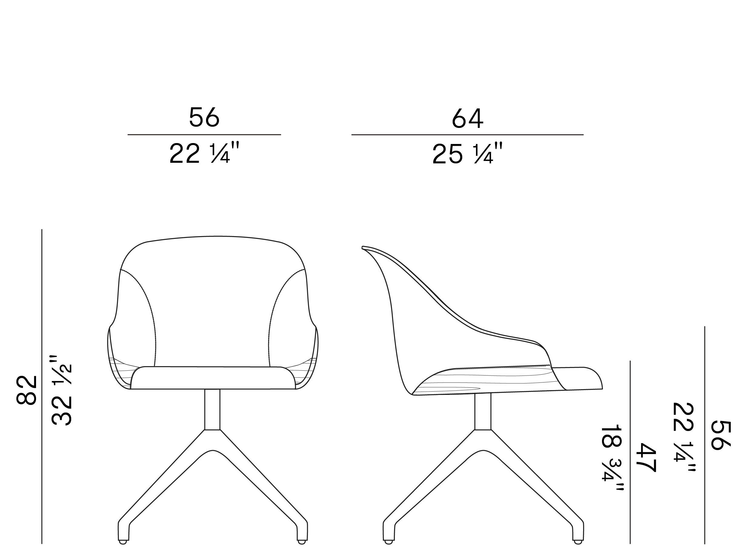 Кожаный поворотный стул с подлокотниками Potocco Lyz ARCH-00103153 - Вид №1