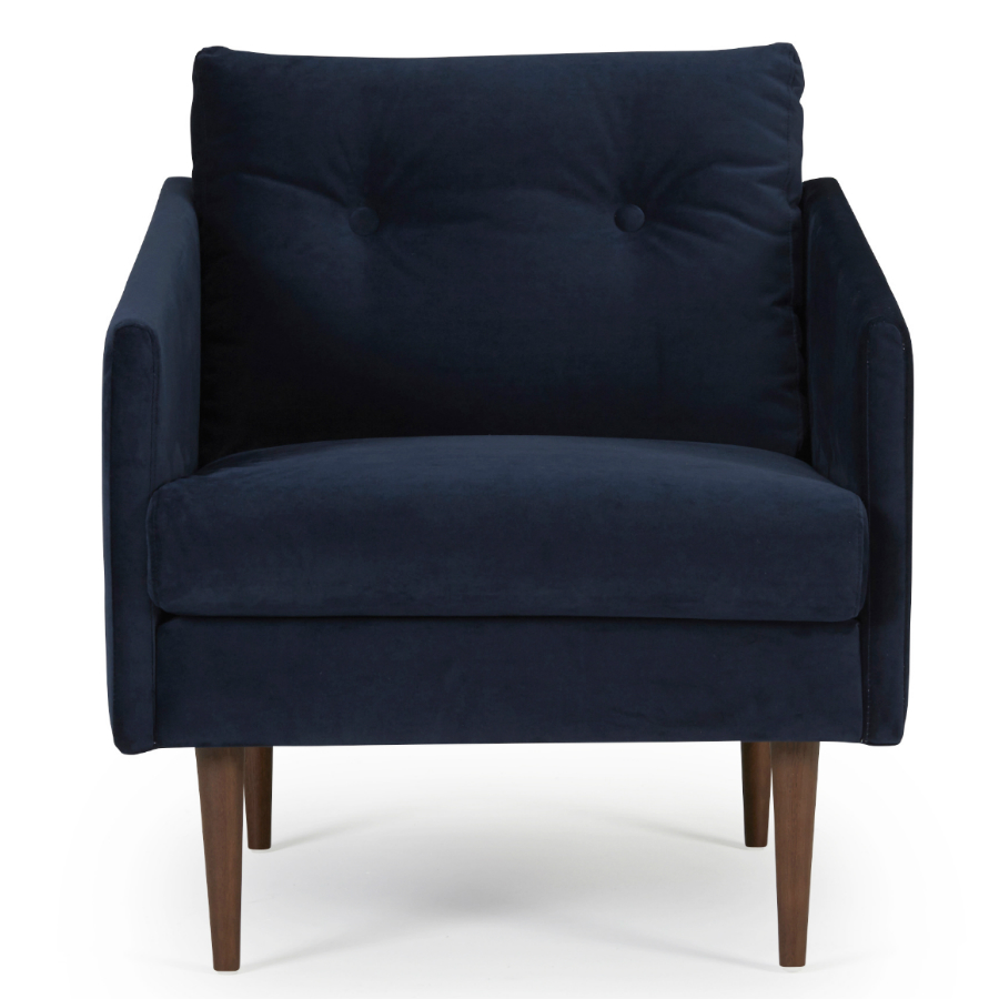 Кресло Anton с ножками из дуба/грецкого ореха, темно-голубое Kragelund 3750124604 - Вид №2