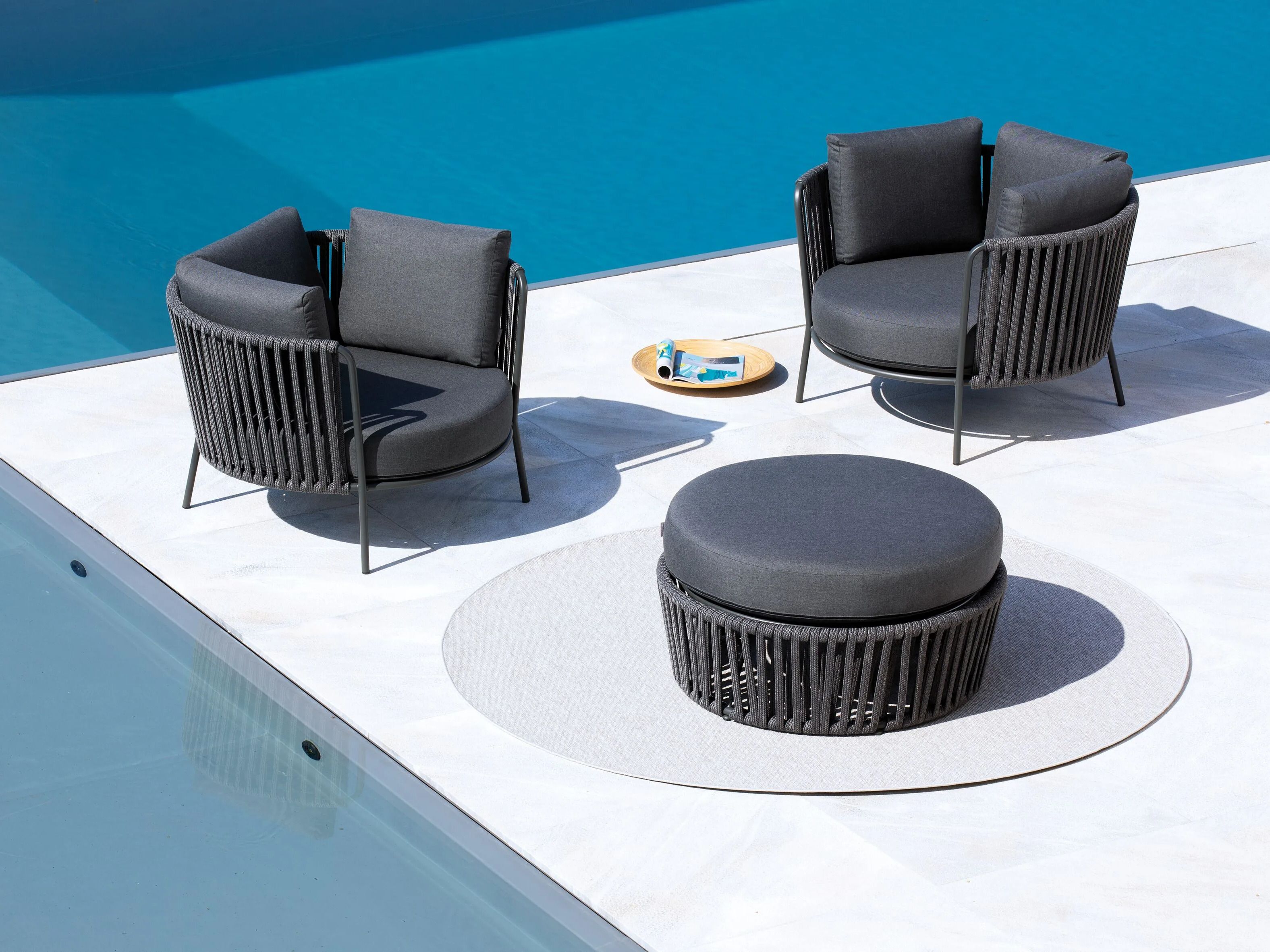 Тканевое садовое кресло с подлокотниками Vermobil Daisy Rope ARCH-00146946 - Вид №1