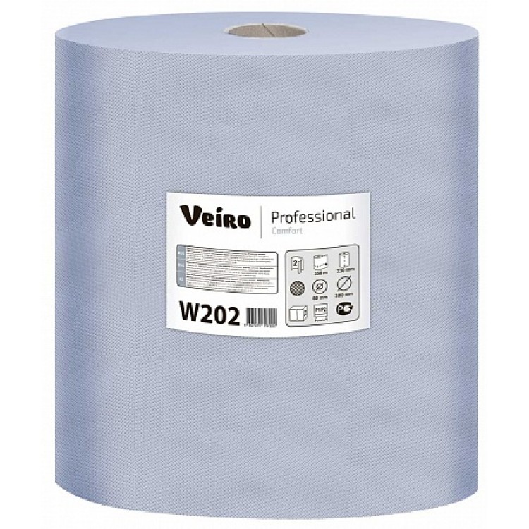 W202 Veiro Протирочная бумага рулонная Veiro Professional Comfort W202 2-слойная 2 рулона по 350 м 