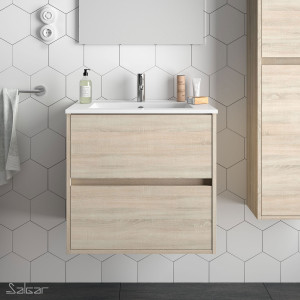 85031 SALGAR Мебель для умывальника NOJA 600 OAK CALEDONIA + Basin Дуб Каледония