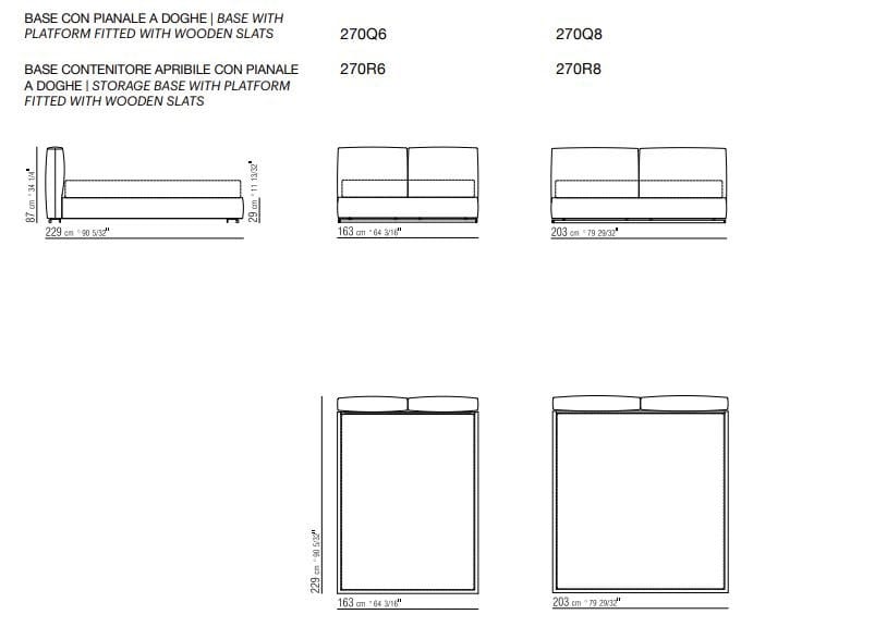Двуспальная кровать с мягким изголовьем Flexform Asolo ARCH-00091669 - Вид №12