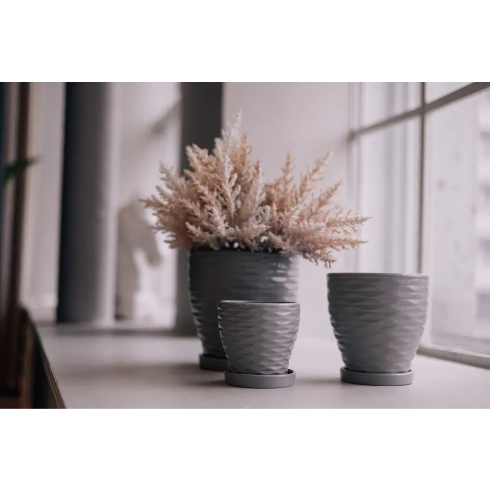 Горшок цветочный Эллипс ø17.8 h18 керамика серый Santreyd Fdtc1 STLM-2028837 - Вид №4