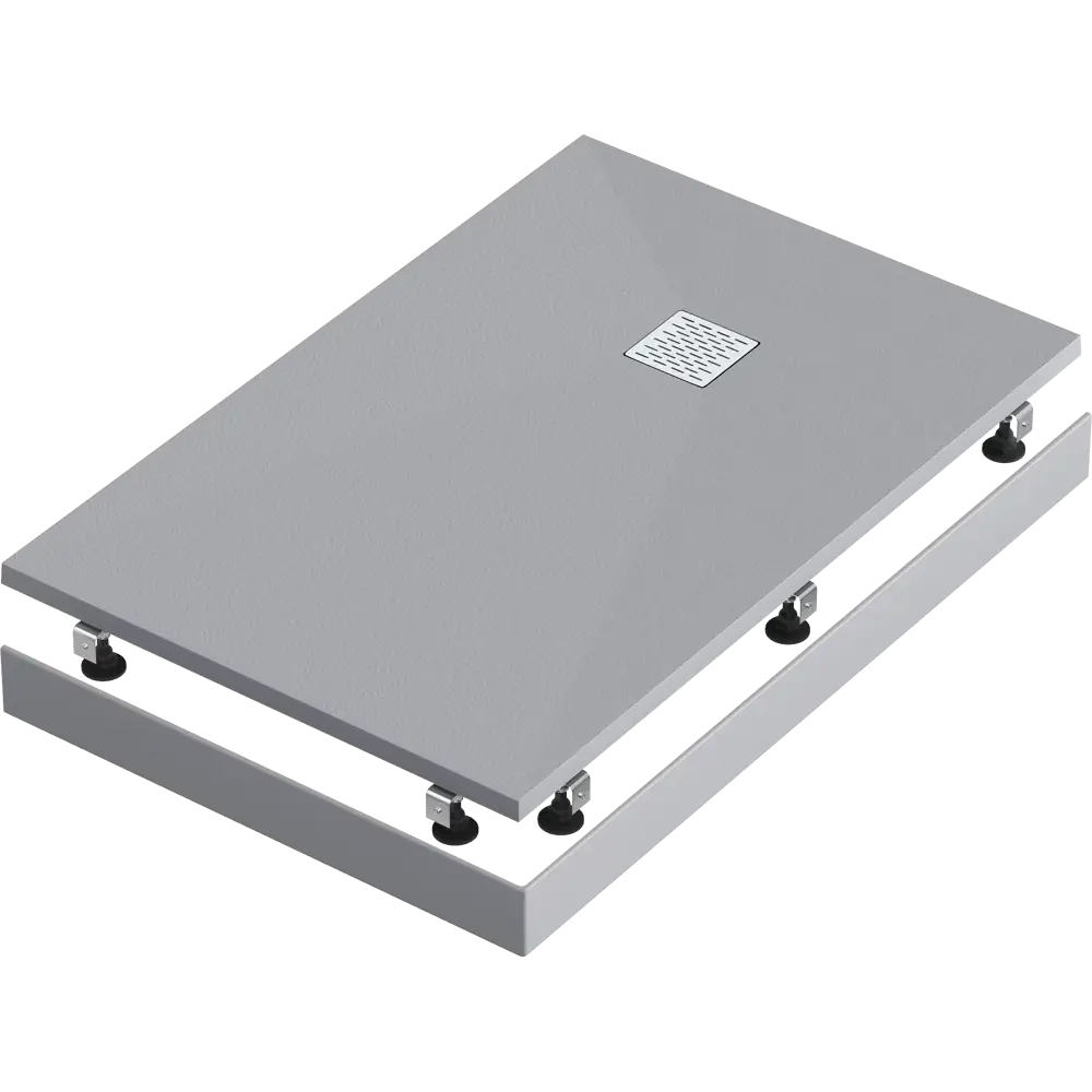 Душевой поддон Keram литьевой мрамор 110x70 см цвет грей Santreyd STLM-2087595 - Вид №2