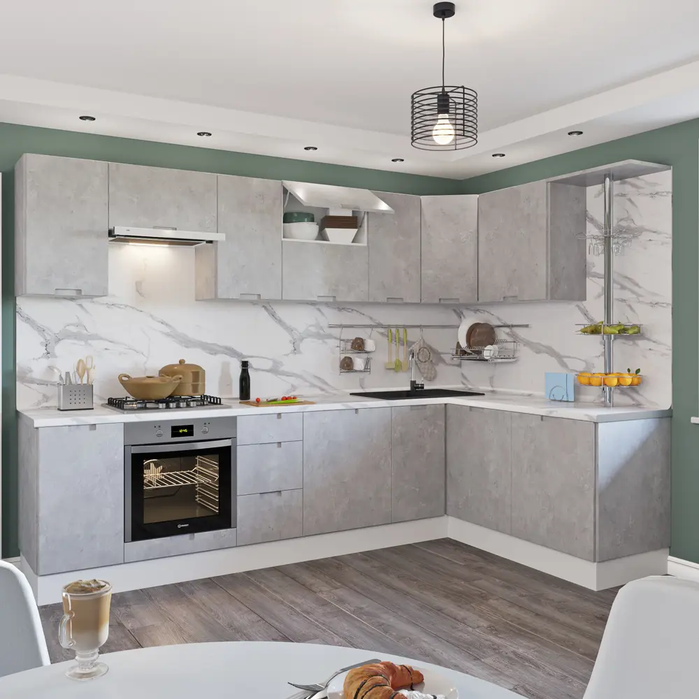 Фальшпанель для кухонного шкафа Берлин 37x76.8 см Delinia ID МДФ цвет серый STLM-2039452 - Вид №15