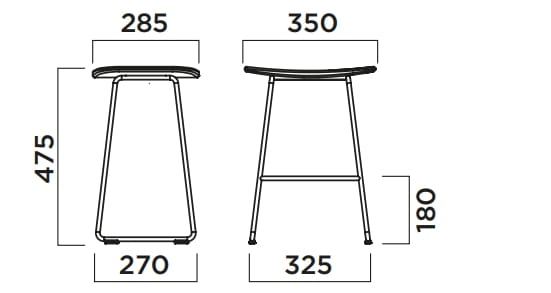 Низкий стальной табурет с сиденьем из полипропилена Infiniti Klejn ARCH-00076963 - Вид №2