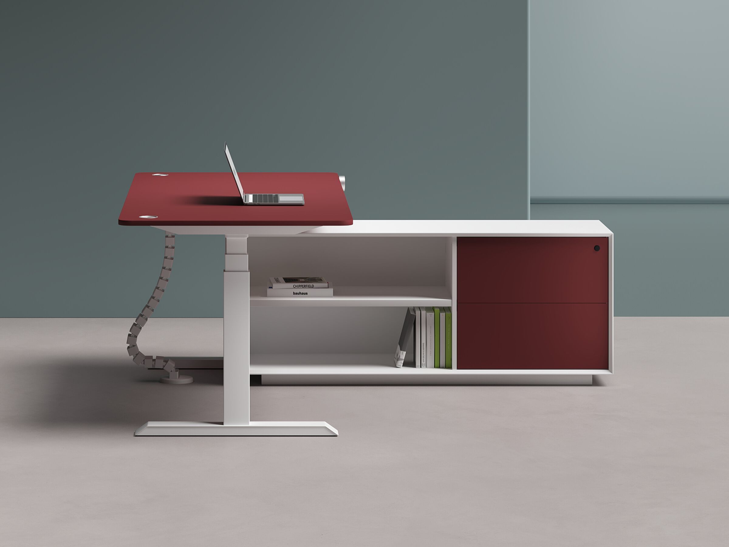 Деревянный угловой стол с регулируемой высотой со встроенной полкой WORKSPACE MAX PRO NOVA ARCH-00118312 - Вид №9