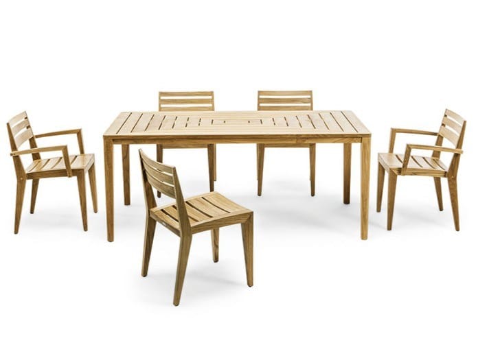 Стул для сада из тикового дерева с подлокотниками Ethimo Рибо ARCH-00084506 - Вид №7