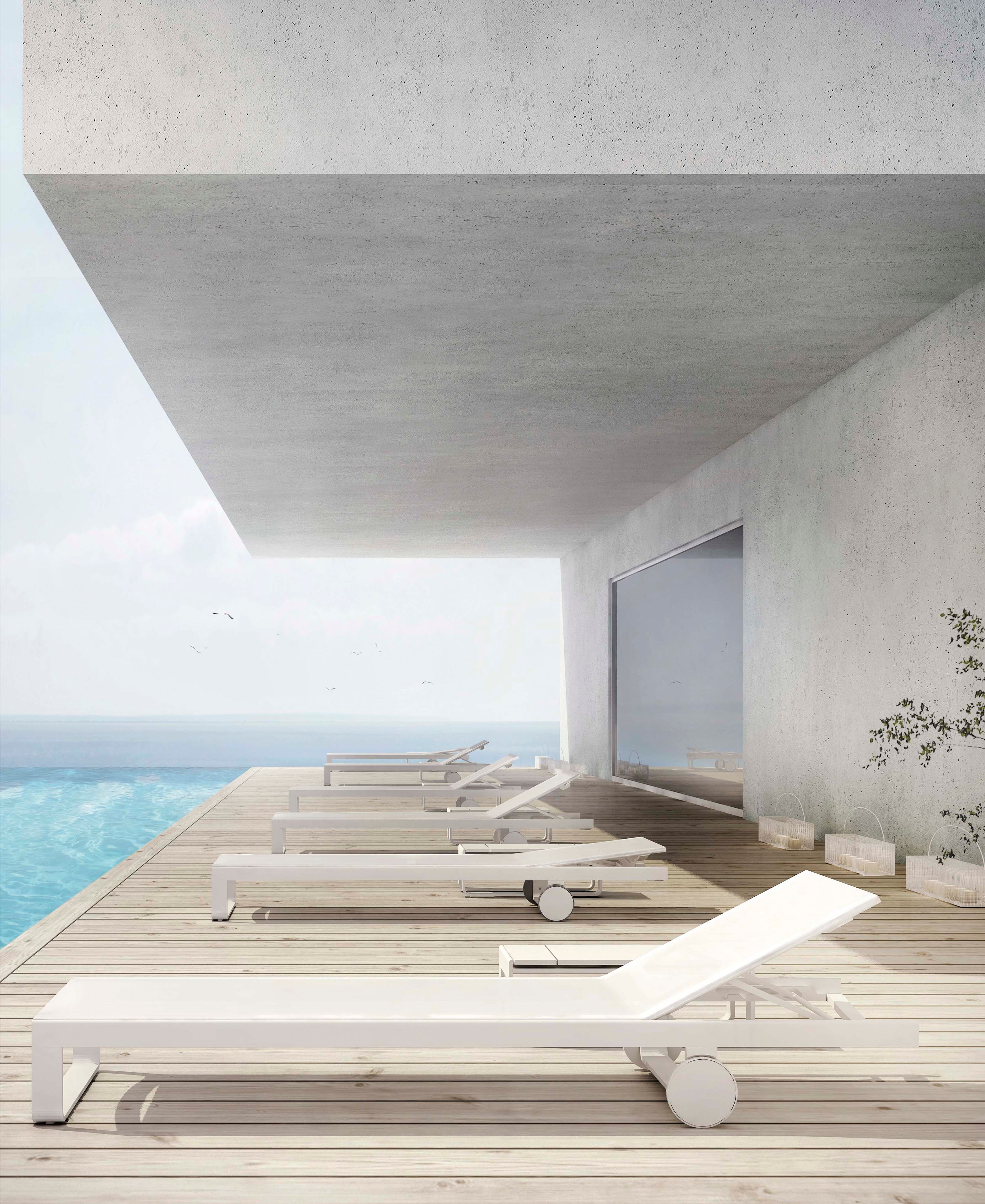 Шезлонг с откидной спинкой Batyline® с колесами GANDIABLASCO Плоский текстиль ARCH-00103526 - Вид №9