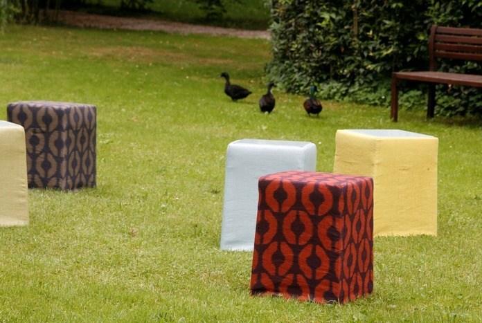 COLLI CASA Мягкий пуф со съемным чехлом из ткани Como sun-id-1501749 - Вид №3