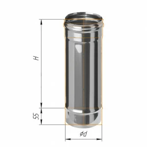 Дымоход Ferrum 1м Ф150 (430/0,5мм)
