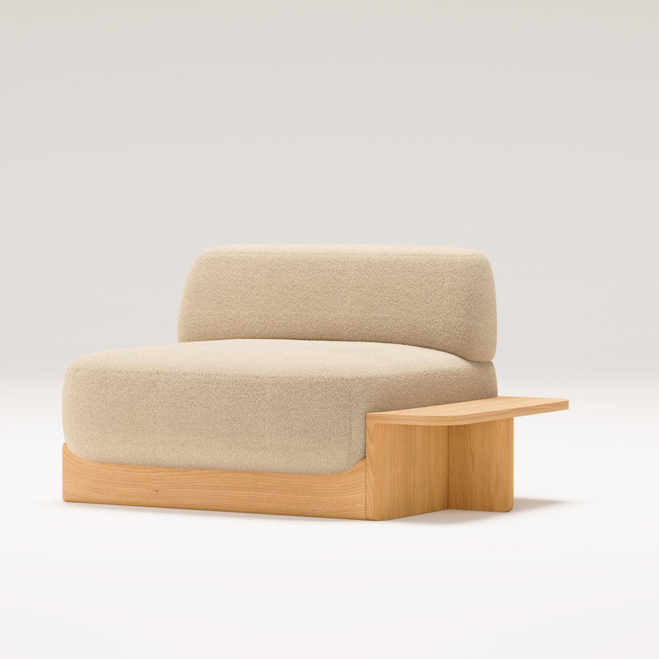 Угловой диван из ткани и дуба с шезлонгом Wewood купол ARCH-00078986 - Вид №1