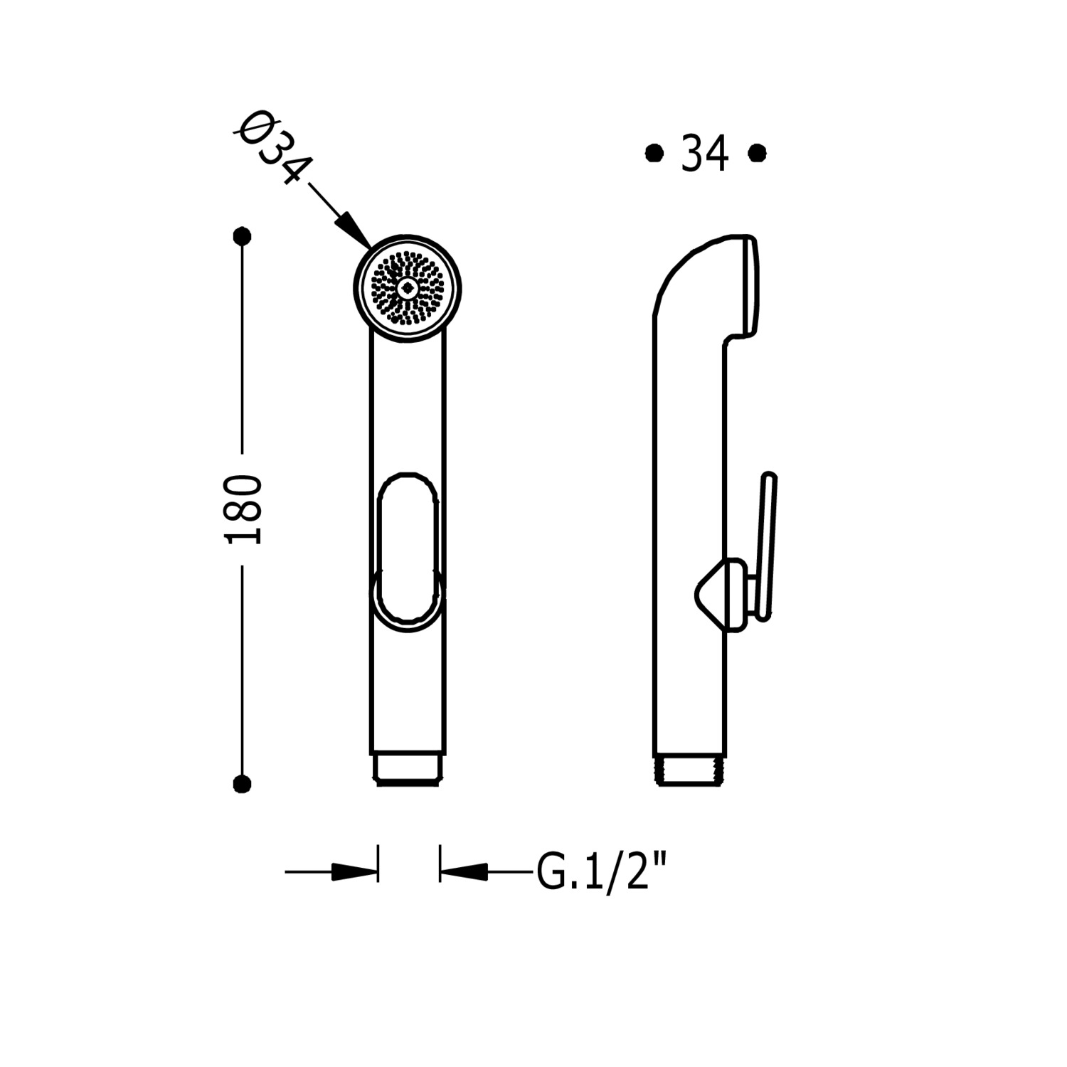 Ручной душ с функцией открытия-закрытия для скрытого смесителя унитаза/биде-29911351 TRES Showers - Вид №1