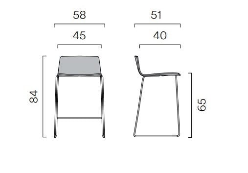 Высокий табурет из ткани с подставкой для ног FREZZA Yo ARCH-00110391 - Вид №3