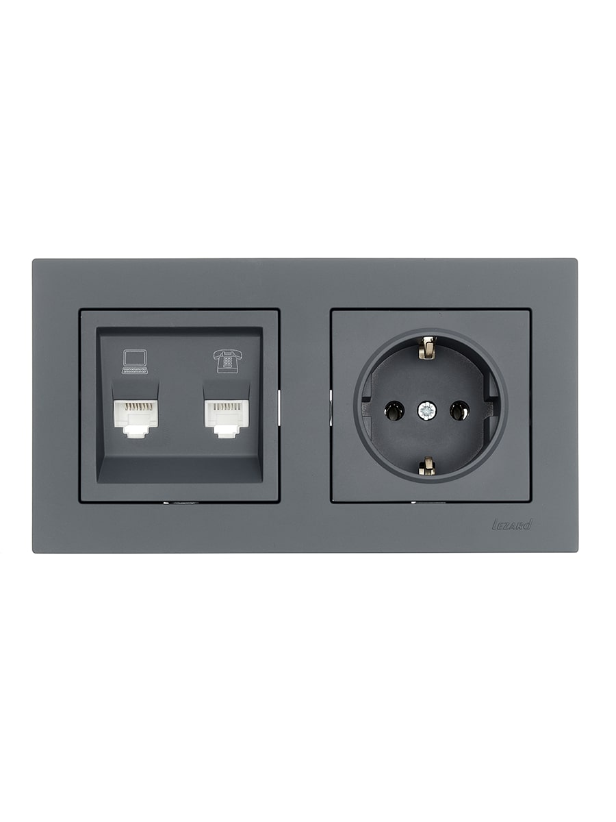 VESNA Рамка 2-я горизонтальная графит LEZARD 742-3400-147 - Вид №3