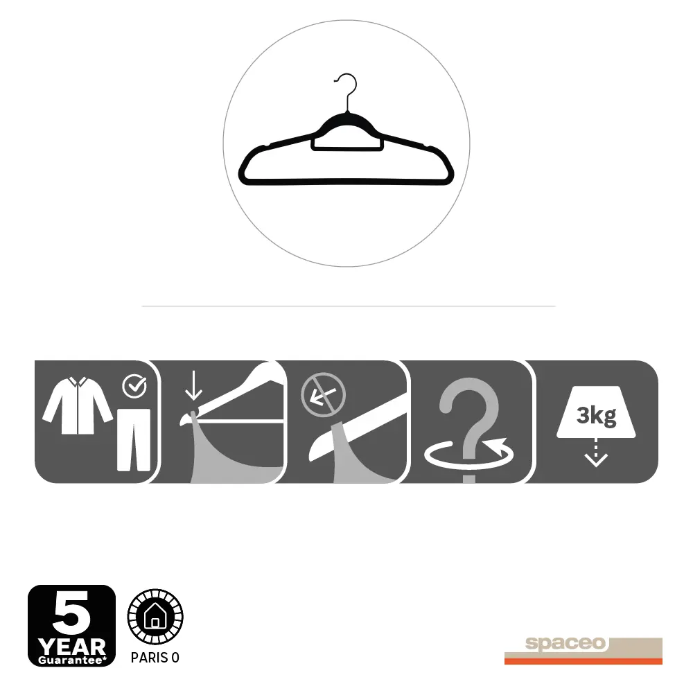 Плечики для одежды 45 см пластик цвет черный 8 шт Santreyd STLM-2042750 - Вид №8