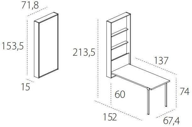 CLEI Прямоугольный стол со складывающейся столешницей sun-id-1430532 - Вид №15