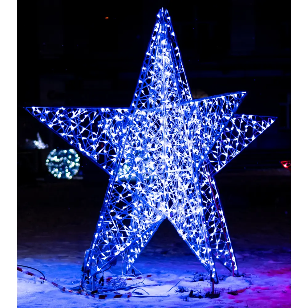 Электрическая светящиеся фигура Звезда 100 LED 110x110x110 см теплый белый свет 86164026 STLM-2061052 AJURIO 
