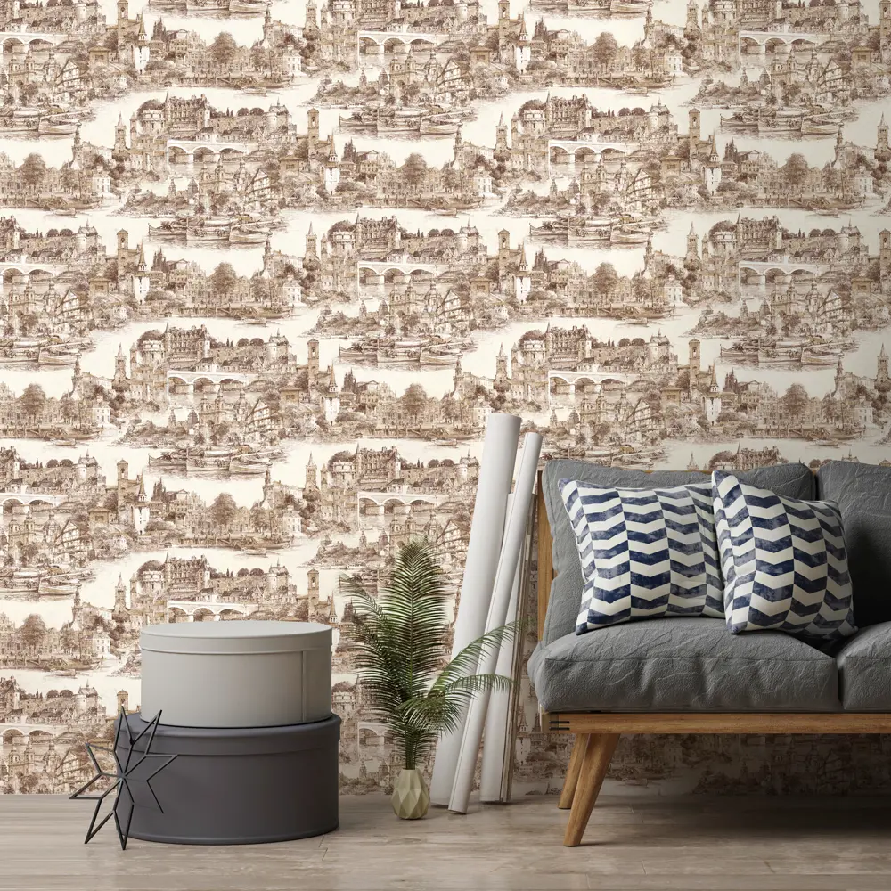 Обои флизелиновые Wall Decor бежевые 1.06 м 75071-28 Амстердам STLM-2064786 - Вид №2