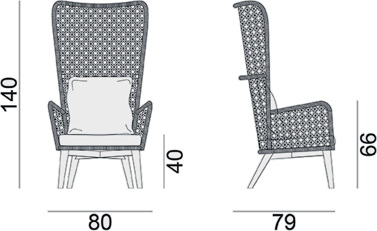 Gervasoni Стул с подлокотниками с высокой спинкой Gervasoni outdoor sun-id-1408979 - Вид №9