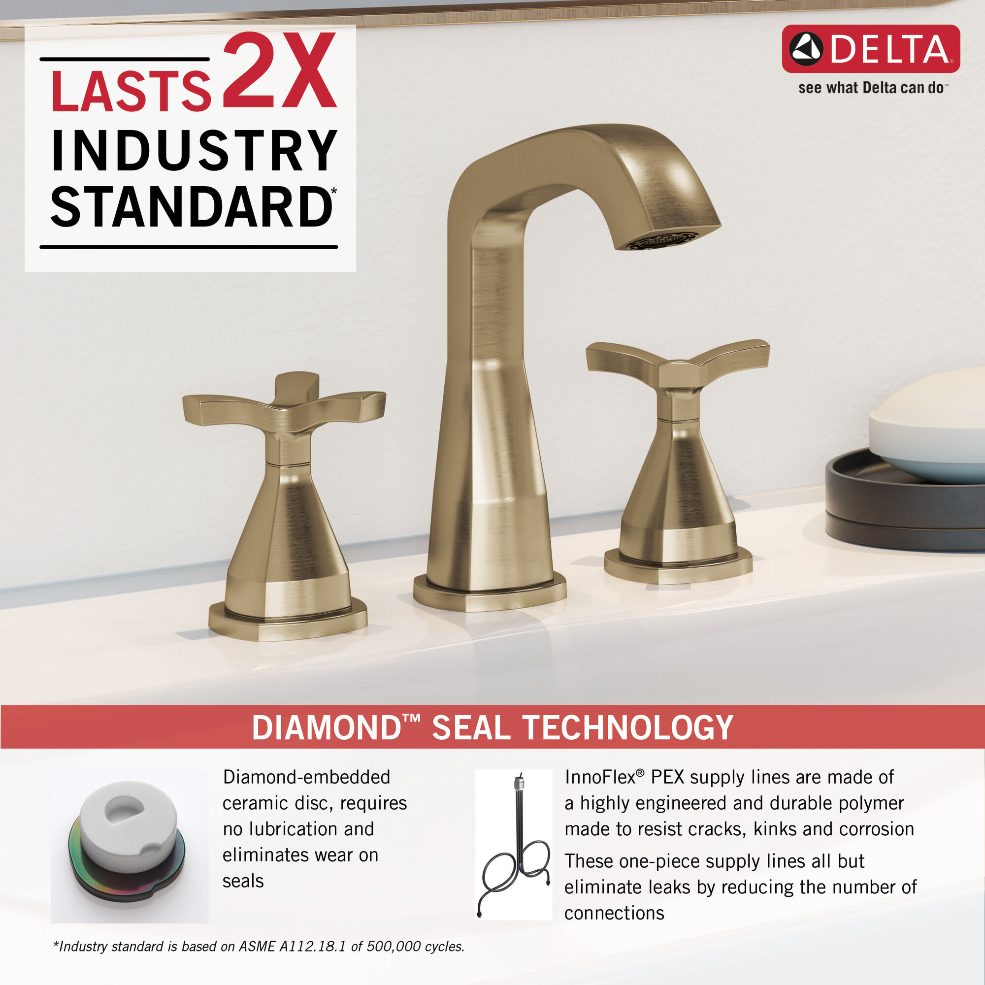 357766-CZMPU-DST Широко распространенный кран Delta Faucet Stryke Шампанское бронза  - Вид №1