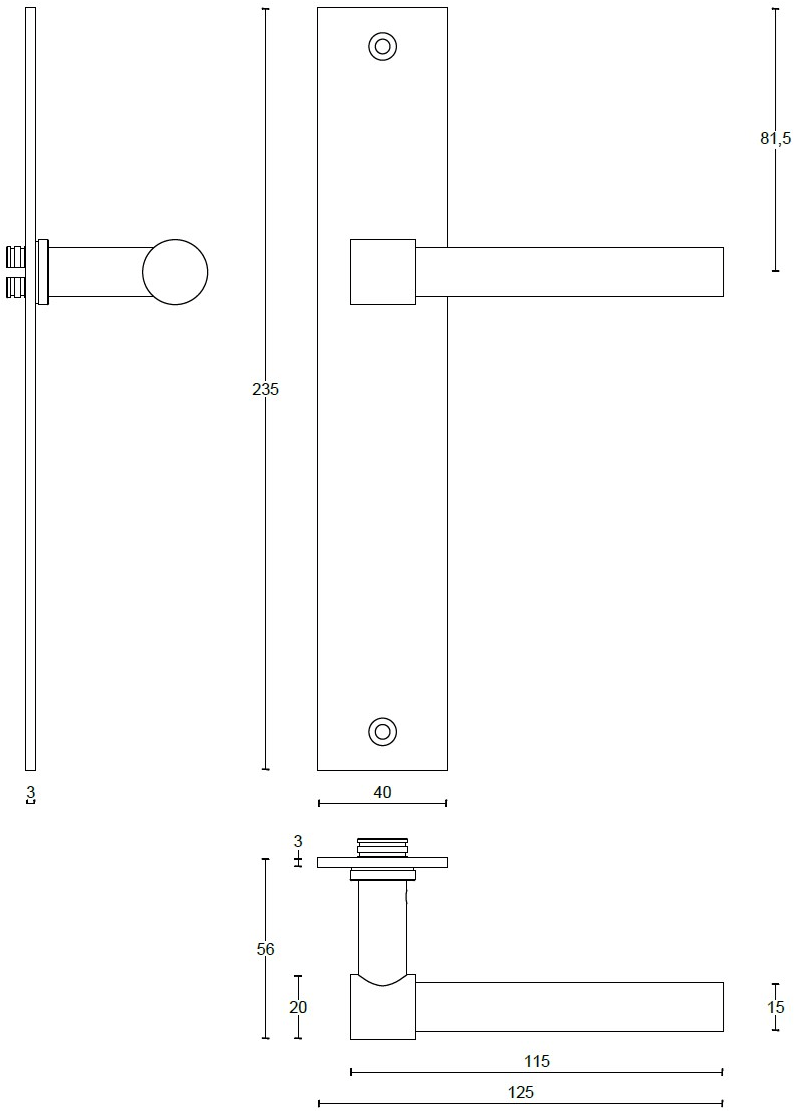 Formani Ручка из нержавеющей стали с матовым покрытием на пластине One Pbl15xlp236sfc - Вид №1